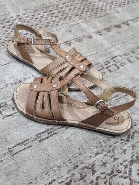 B.o.c Born Concepts Women's Tan Caramel Leather Slingback Sandals Size 8